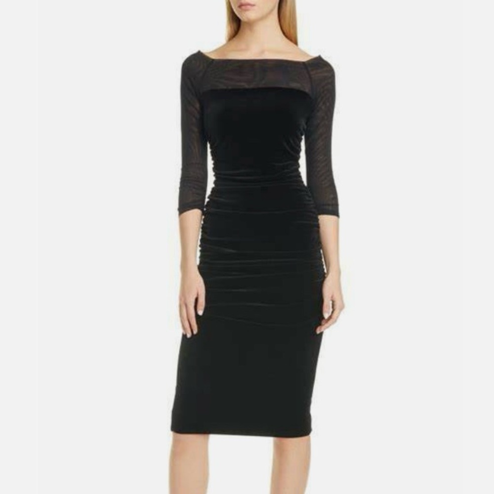 Chiara Boni La Petit Robe velvet black midi dress